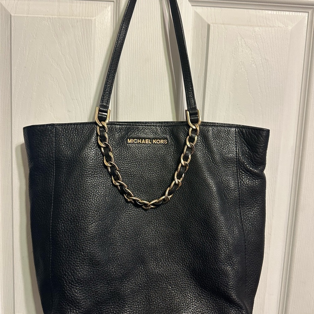 Michael Kors Black and Gold Tote Bag
